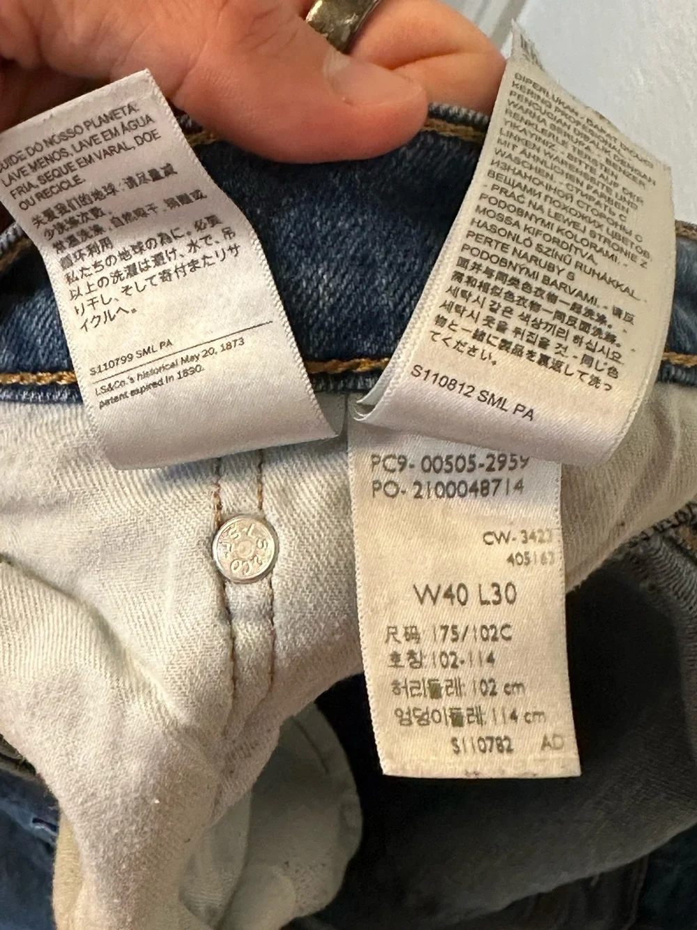 Levi’s 505 Regular Fit Jeans Men’s 40x30 Medium Wash Straight Leg Denim
